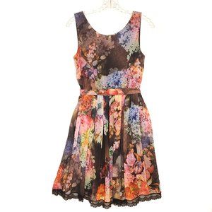 Betsy Johnson Floral Lace Trim Sleeveless Dress 4
